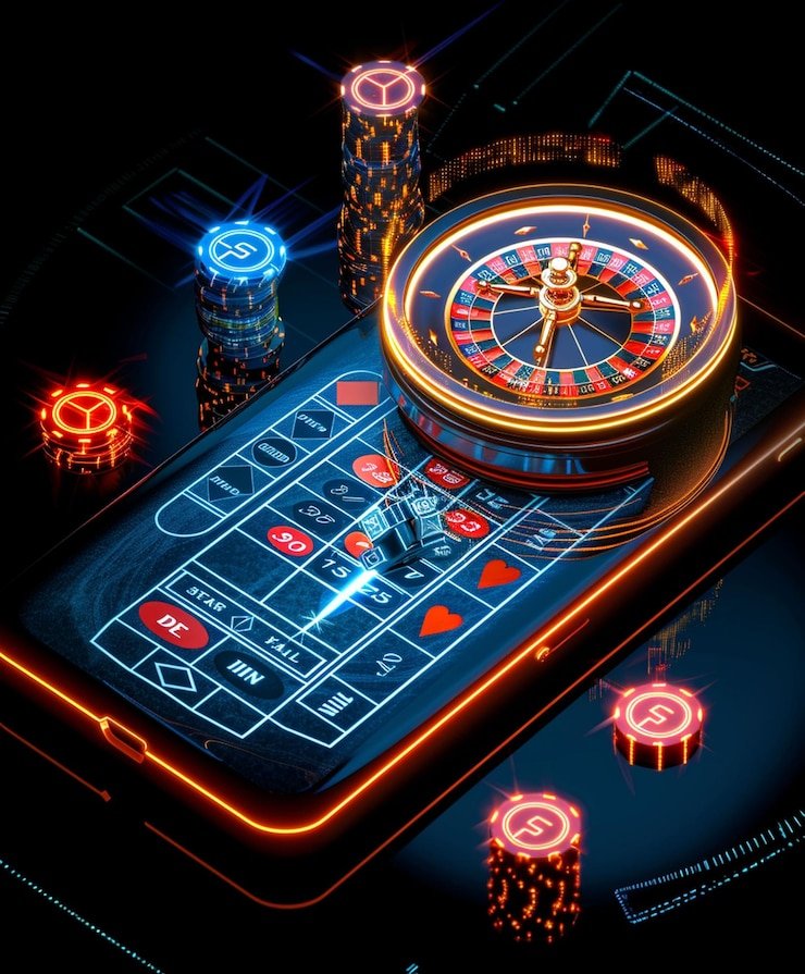 Pemain memegang smartphone menampilkan bonus gratis Gem Saviour dengan efek visual batu permata bersinar